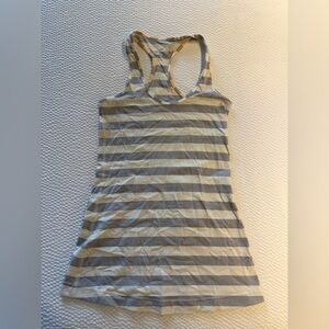 Lululemon Cool Racerback Striped Gray and White Women's Tank Top